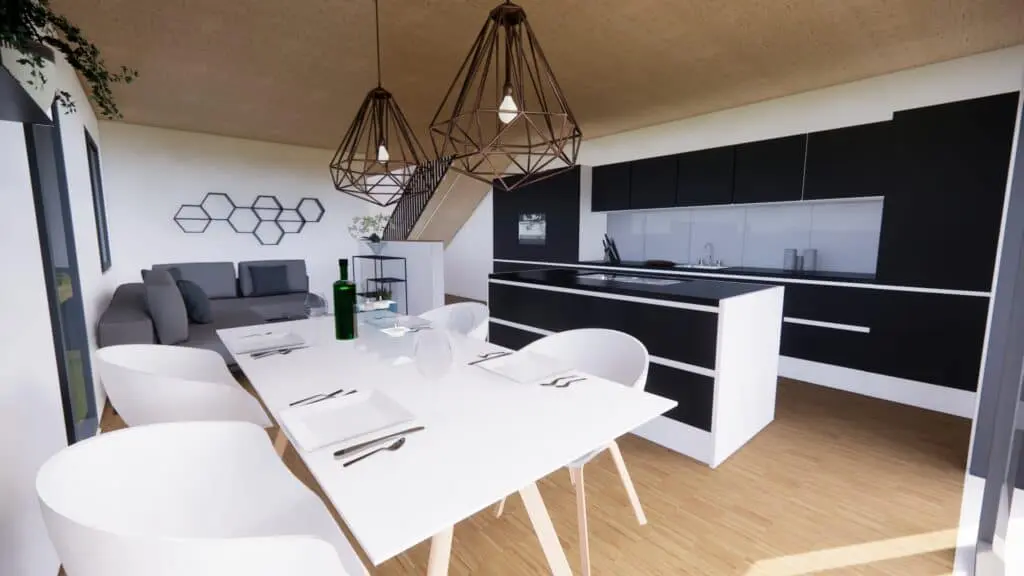 Visualisierung einer Kueche im Wohnprojekt Wannenfeld in Ellwangen
