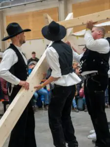 Aufbau des fliegenden Dachstuhls