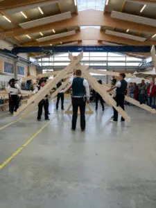 Aufbau des fliegenden Dachstuhls