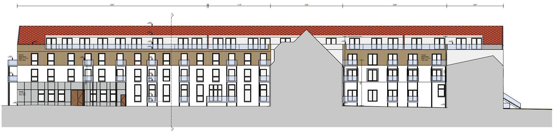3D Rendering der Aufstockung in Holzbauweise beim Bauvorhaben Kloster Reimlingen