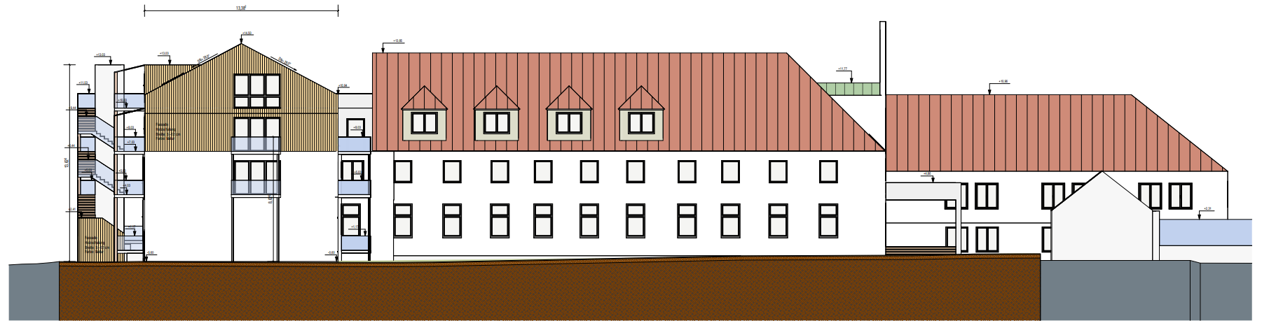 3D Rendering der Aufstockung in Holzbauweise beim Bauvorhaben Kloster Reimlingen