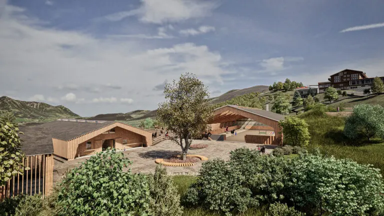 Reithalle im Holzbau, mitten im Allgäu.