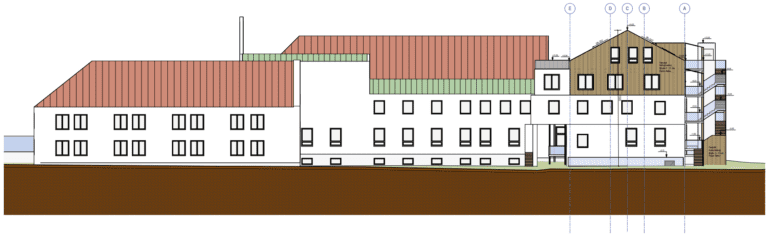 3D Rendering der Aufstockung in Holzbauweise beim Bauvorhaben Kloster Reimlingen