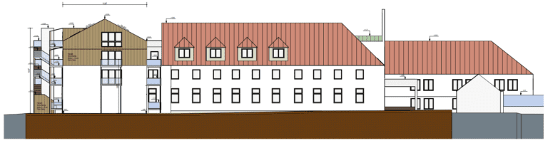 3D Rendering der Aufstockung in Holzbauweise beim Bauvorhaben Kloster Reimlingen