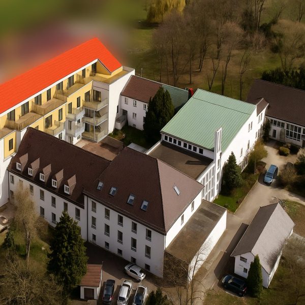 Fotografie der Aufstockung in Holzbauweise beim Bauvorhaben Kloster Reimlingen